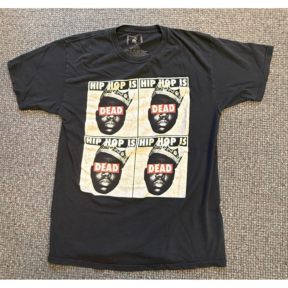 Brooklyn Mint Notorious BIG Hip Hop Is Dead Graphic T-Shirt Mens Medium Black